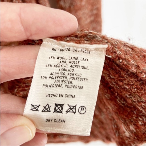 Anthropologie Rosie Neira Sweater Rust Long Sleeve Cardigan XSP - Picture 6 of 10